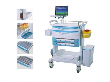 Chariot médical mobile à Tablette avec le chariot en plastique à anesthésie d'hôpital de tiroirs avec la boîte de rangement