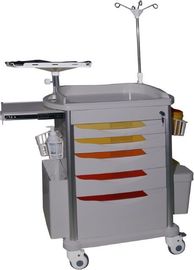 acheter Le chariot en plastique de tiroir d'ABS luxueux d'équipement de chariot à secours d'hôpital avec des roues dopent le chariot de la livraison fabrication en ligne