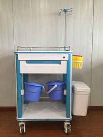 acheter Chariot médical multifonctionnel de chariot médical d'hôpital d'ABS avec deux la poubelle de rebut et IV Polonais fabrication en ligne