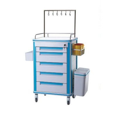 acheter Bleu de distribution médical matériel de chariot d'ABS avec le bien mobilier de roues fabrication en ligne