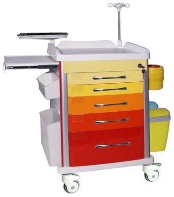 acheter Chariot médical de verrouillage coloré à stockage de drogue de 5 ABS avec des tiroirs fabrication en ligne
