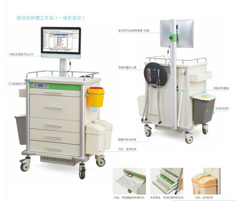 acheter Le médicament d'ordinateur transporte en charrette pour le chariot à poste de travail d'hôpital électriquement fabrication en ligne