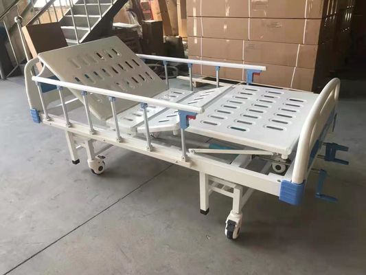 acheter L'acier patient manuel de lit d'hôpital de 2 manivelles pulvérisent le cadre en plastique fabrication en ligne