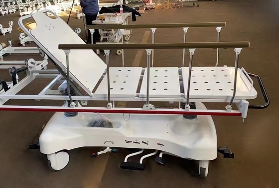 Chariot de luxe de civière d'hôpital noir en acier démontable avec quatre roulettes