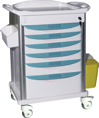 Couleur multiple à cinq tiroirs de chariot médical en acier en plastique multifonctionnel de chariot