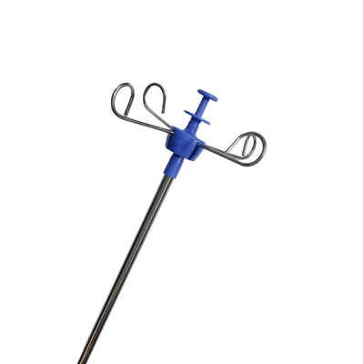 Support en plastique d'infusion de l'hôpital IV en métal bleu avec le crochet