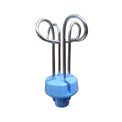 Matière plastique en métal bleu et blanc de crochet de poteau d'infusion d'hôpital