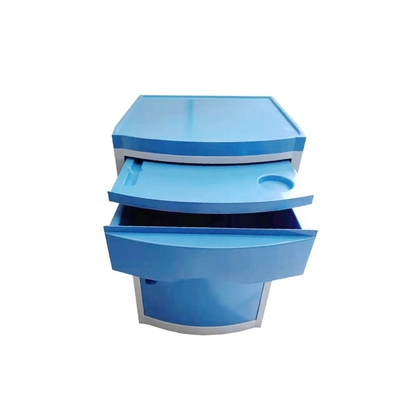 Cabinet médical mobile de tiroirs de table de chevet d'hôpital d'ABS avec quatre roulettes