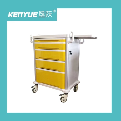 Chariot médical mobile de chariot à hôpital avec le jaune de cadre d'alliage d'aluminium