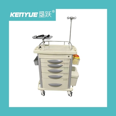 Chariot médical de cadre de tiroir d'infusion de fonction d'infirmière de secours en aluminium de l'ABS 960mm