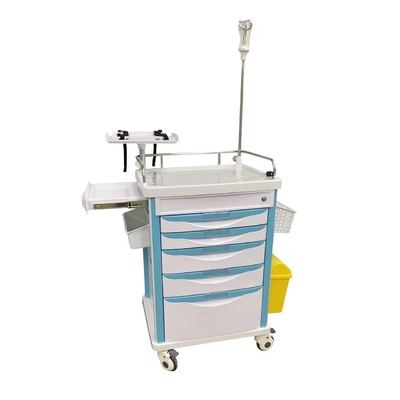 Chariot médical de cadre de tiroir d'infusion de fonction d'infirmière de secours en aluminium de l'ABS 960mm