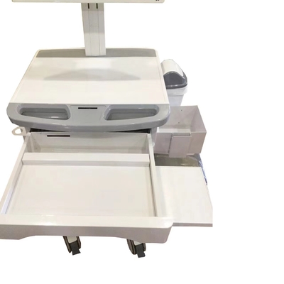 Chariot mobile médical blanc de soins de l'information avec la roulette de frein