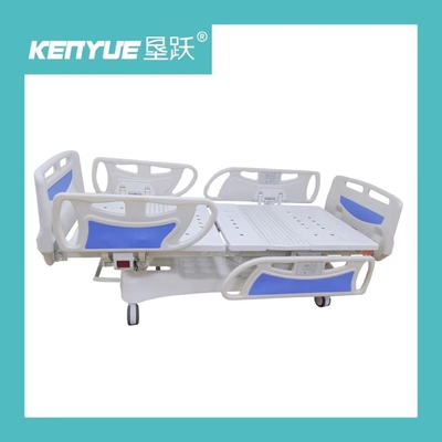 Lit de soins infirmiers électrique réglable bleu 770 mm cinq fonctions avec couvercle