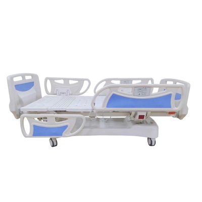 Lit de soins infirmiers électrique réglable bleu 770 mm cinq fonctions avec couvercle