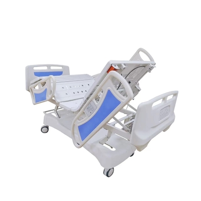 Lit de soins infirmiers électrique réglable bleu 770 mm cinq fonctions avec couvercle