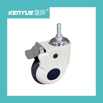 Roue universelle de 5 pouces avec frein Blanc Spécial Caster médical Usage hospitalier