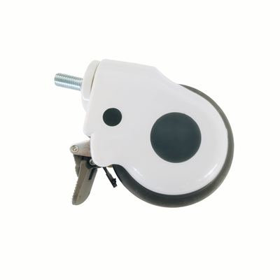Roue universelle de 5 pouces avec frein Blanc Spécial Caster médical Usage hospitalier