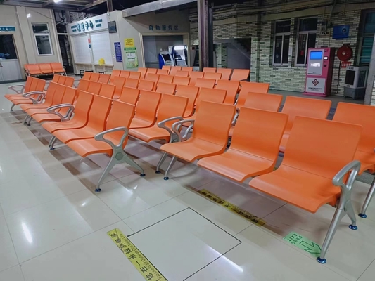 Chaise de salle d'attente hospitalière rembourrée avec cadre en acier