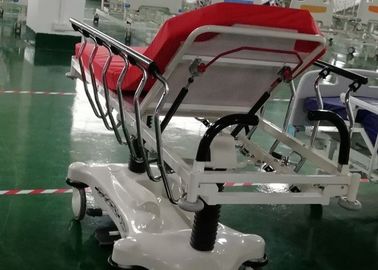 Lit de luxe de secours d'hôpital de civière d'ABS de couleur rouge, facile à nettoyer