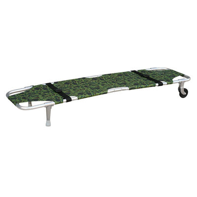 Brancard pliant de délivrance de l'alliage d'aluminium 160Kgs Armygreen avec des roulettes