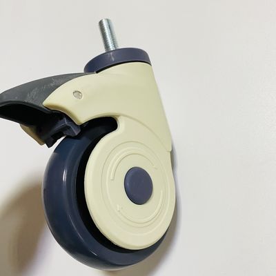 Roulettes médicales de plat de tige filetées par roulette médicale de roue de meubles de 3 pouces