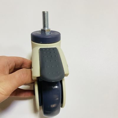 Roulettes médicales de plat de tige filetées par roulette médicale de roue de meubles de 3 pouces