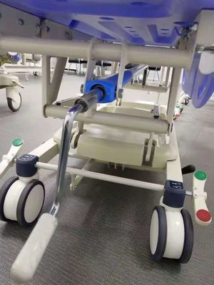 Civière patiente centrale de transfert des roulettes 150mm de rails de côté de PatientTransfer CartRotating de secours