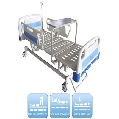 Lit d'hôpital manuel normal avec deux manivelles mobiles avec le panneau de Dinning