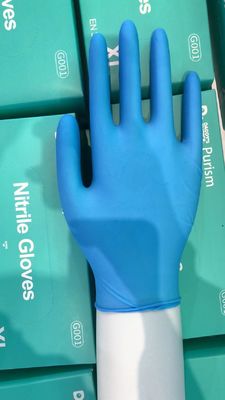 Tailles matérielles de nitriles hôpital-spécifiques bleus de gants jetables trois