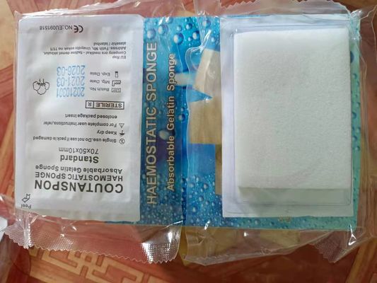 Éponge hémostatique 70x50x10mm de gélatine absorbable jetable médicale