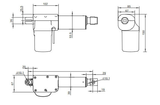 Plastique électrique médical d'ABS de la poussée 6000N de moteur des déclencheurs linéaires 24V