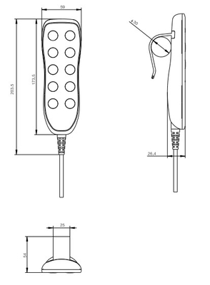 Déclencheur médical de Remote Control Linear d'infirmière de 5 fonctions avec la boîte de contrôle