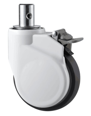 ABS médical blanc TPR de roulettes de lit d'hôpital de 5 pouces matériel pour des hôpitaux