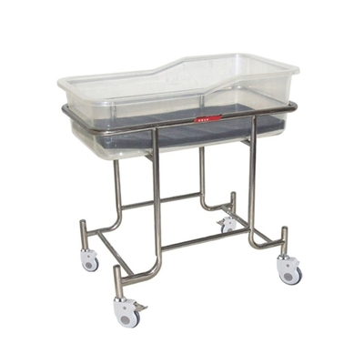 Chariot silencieux en plastique de bébé d'hôpital de roues d'acier inoxydable de bassin d'ABS