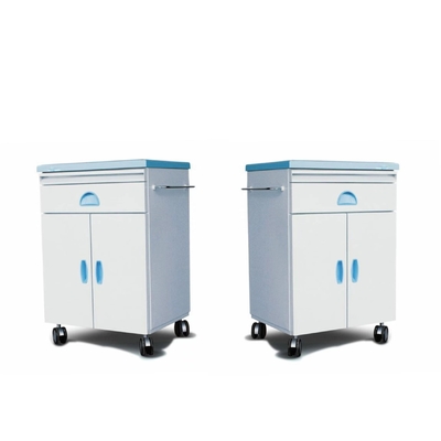 Table de chevet bleue d'hôpital avec quatre roues pour l'usage d'hôpital