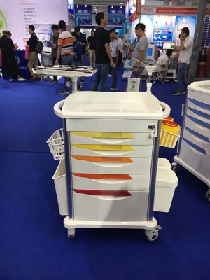 Chariot blanc médical d'ambulance d'ABS d'hôpital avec quatre roues