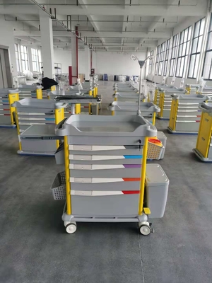 Chariot blanc médical d'ambulance d'ABS d'hôpital avec quatre roues