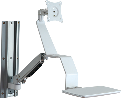 Bras médical blanc de chariot à moniteur avec les roulettes universelles de 4 pouces