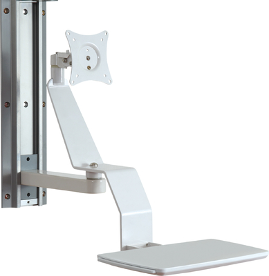 Bras médical blanc de chariot à moniteur avec les roulettes universelles de 4 pouces