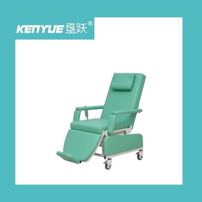 L'hôpital a peint le manuel vert en cuir en acier de chaise de hémodialyse de PVC