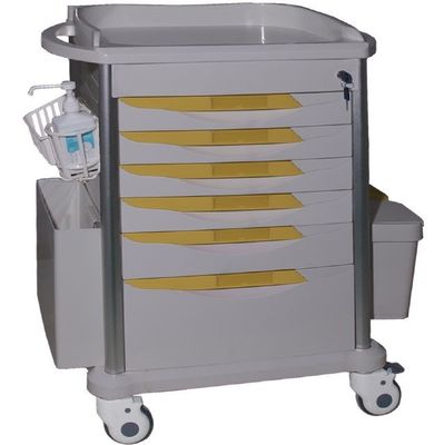Couleur multiple à cinq tiroirs de chariot médical en acier en plastique multifonctionnel de chariot