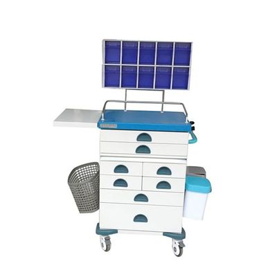 Chariot médical d'anesthésie de l'hôpital 1080mm avec le bleu de boîte de rangement